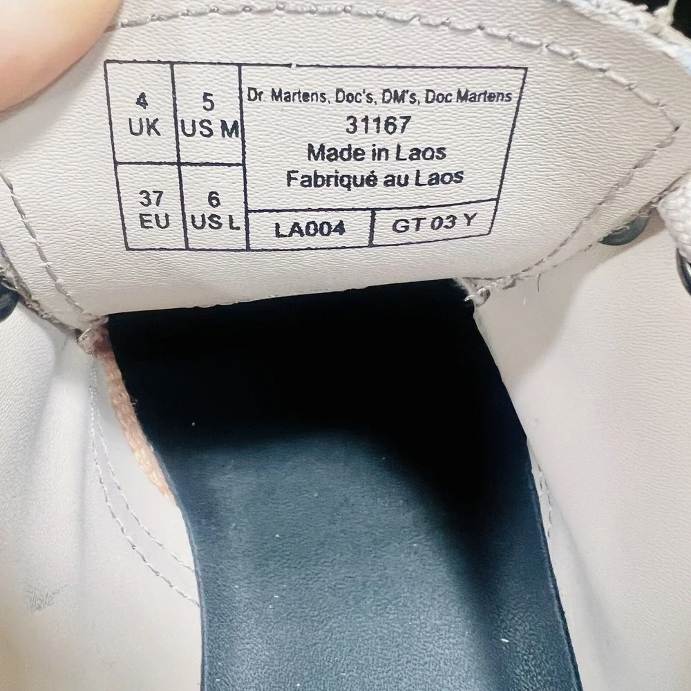 DR MARTENS 1461 QUAD II SHOE Womens Size 6 Gray 3 EYE PLATFORM 30612 ‎ NWT